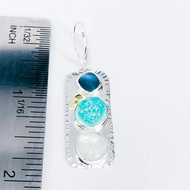 Sterling Silver Wabi Sabi - Turquoise, Moonstone, Topaz, and Gold