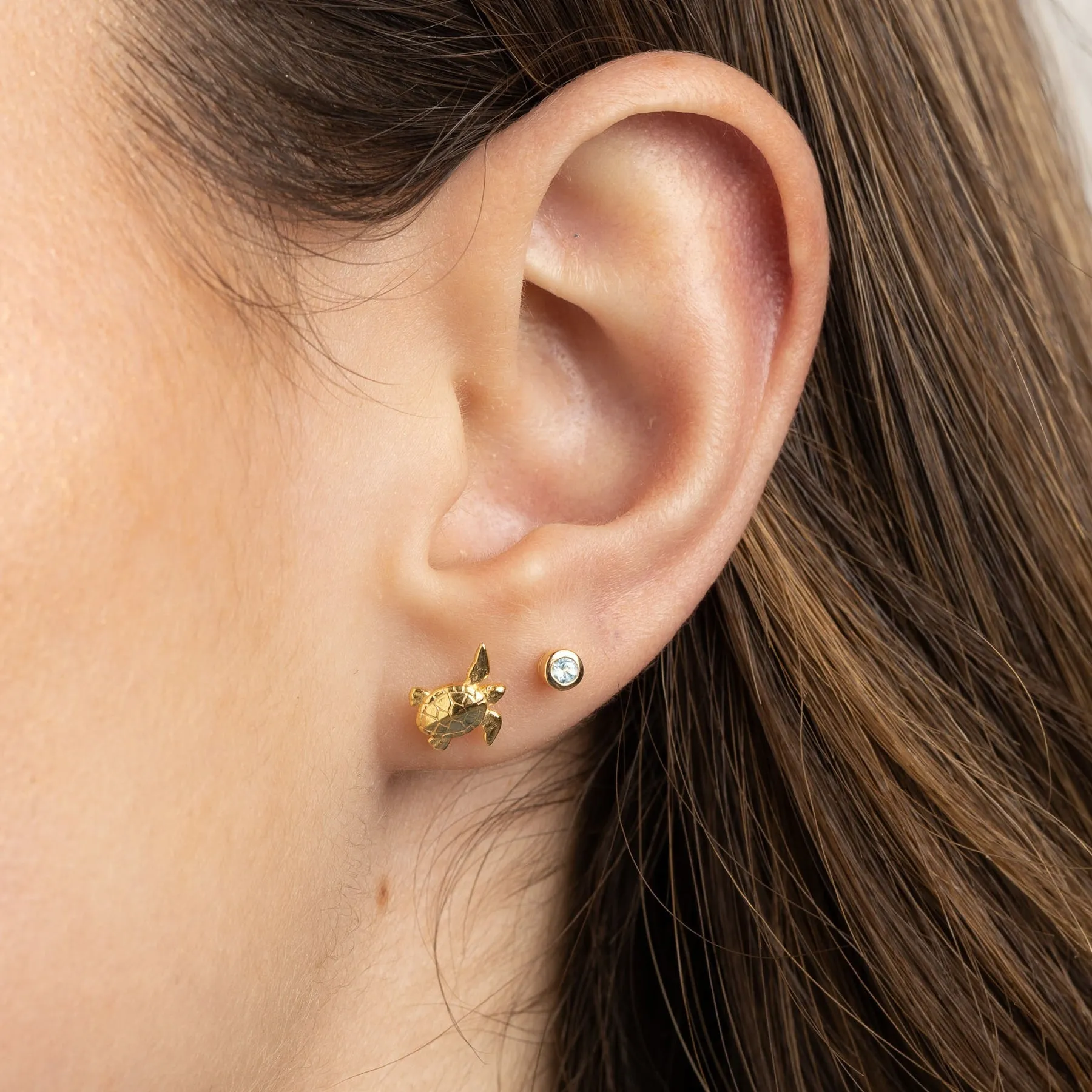 Teeny Tiny June Birthstone Stud Earrings - Gold/Moonstone - SPSEGBSMOON