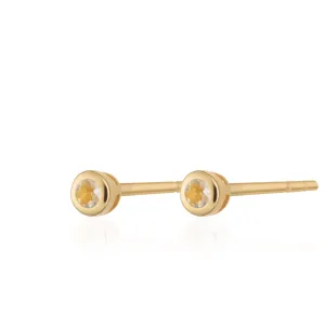 Teeny Tiny June Birthstone Stud Earrings - Gold/Moonstone - SPSEGBSMOON