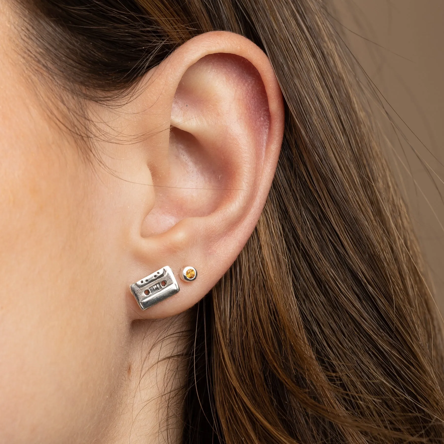 Teeny Tiny June Birthstone Stud Earrings - Silver/Moonstone - SPSESBSMOON
