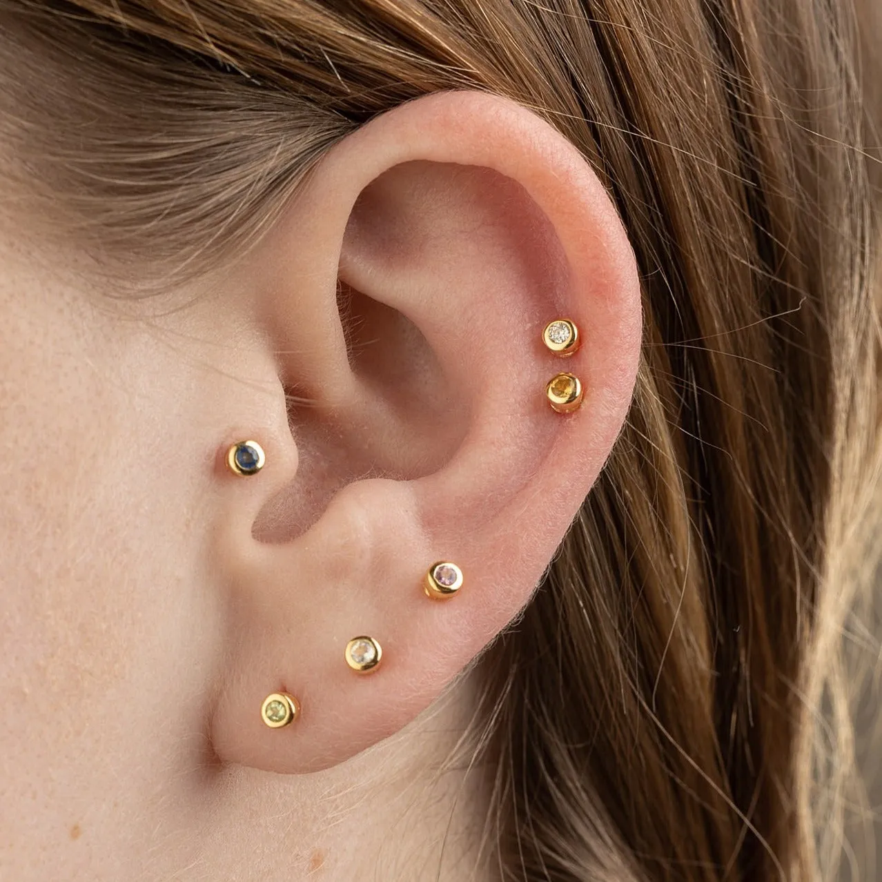 Teeny Tiny June Birthstone Stud Earrings - Silver/Moonstone - SPSESBSMOON