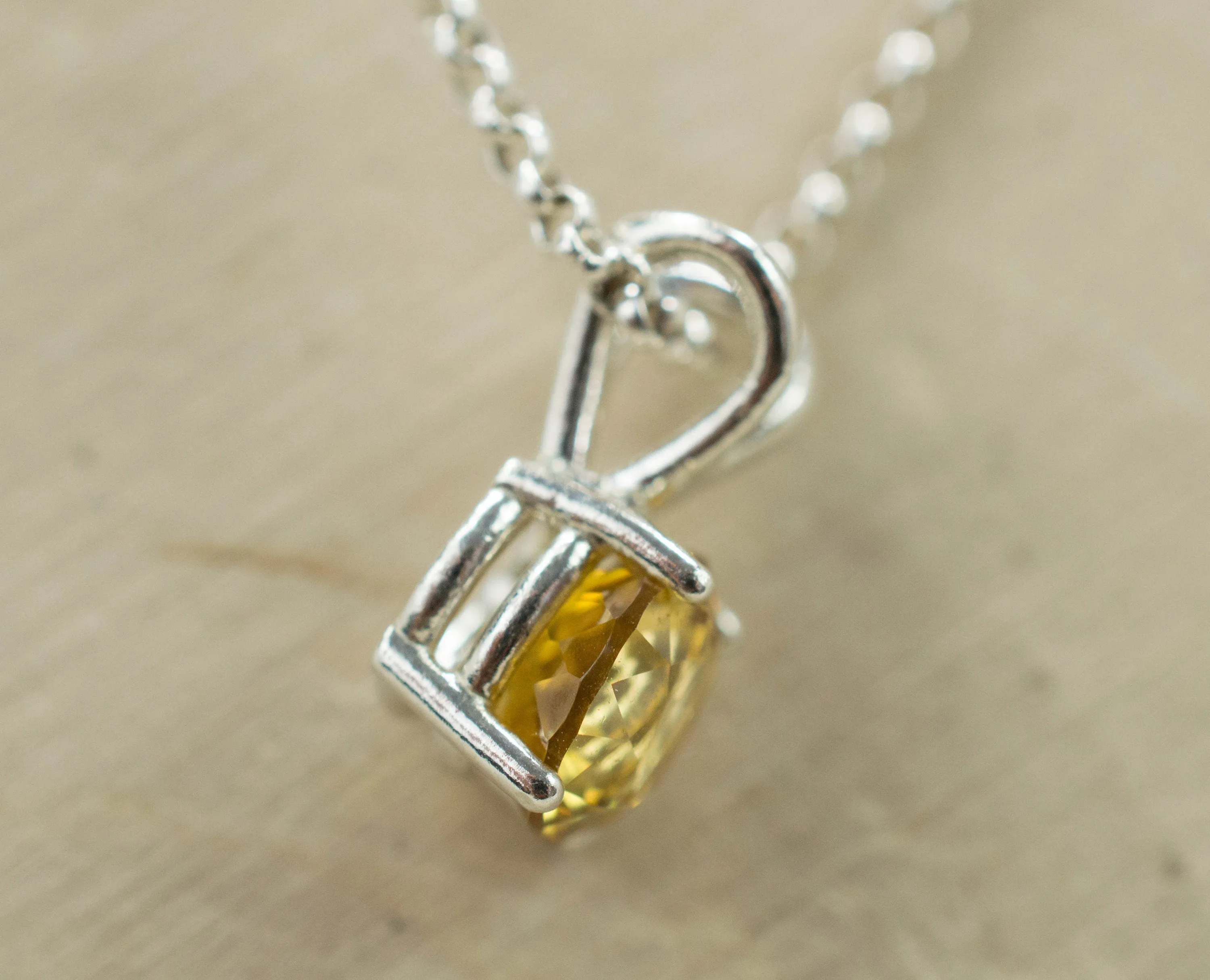 Yellow Zircon Pendant, Genuine Untreated Madagascan Zircon