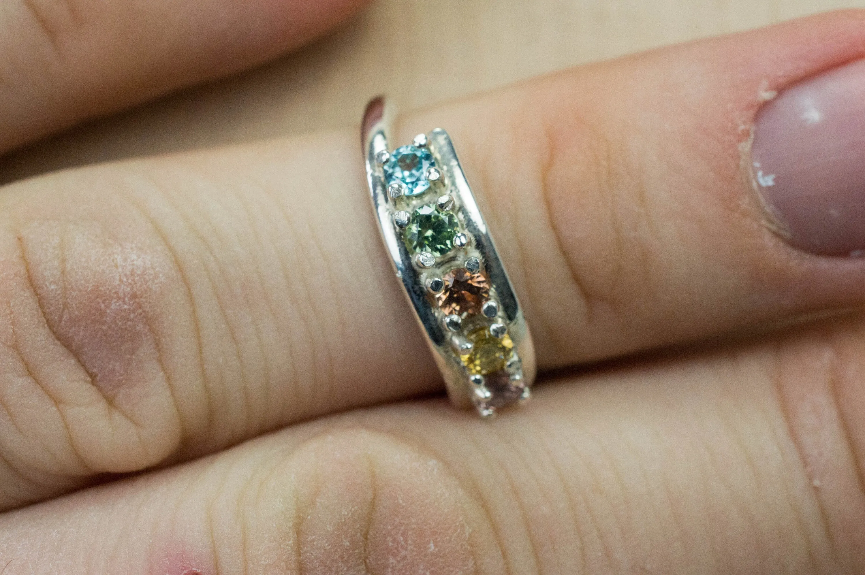 Zircon Ring, Genuine Untreated Zircon Set