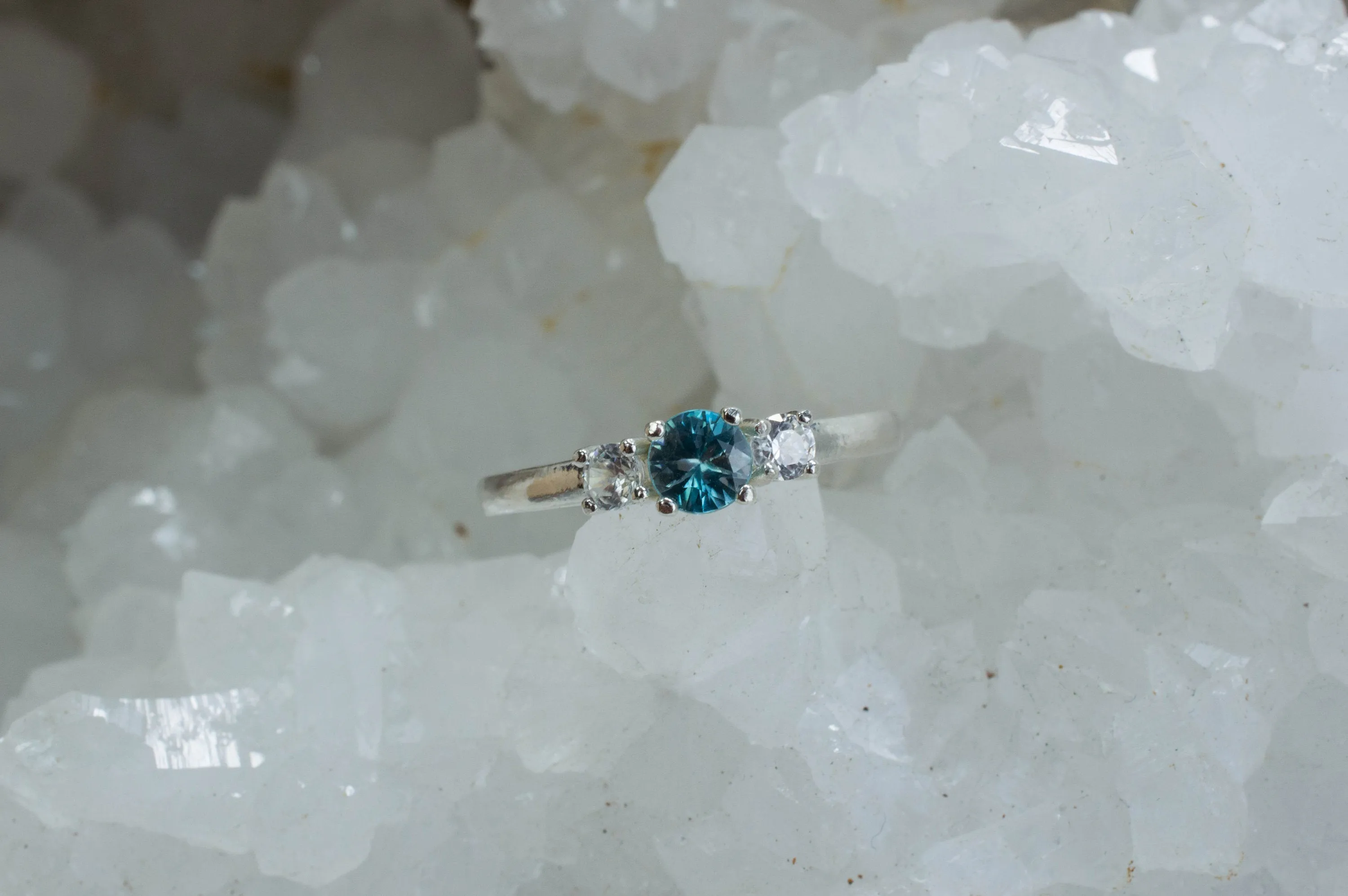 Zircon Sterling Silver Ring, Genuine Cambodian Zircon