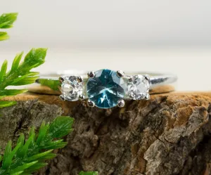 Zircon Sterling Silver Ring, Genuine Cambodian Zircon